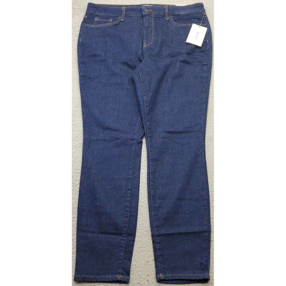 NYDJ Slimming Lift Tuck Skinny Jeans Womens 12 Blue Denim Dark Wash MSSD706